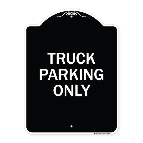 Signmission Reserved Parking Truck Parking Heavy-Gauge Aluminum Architectural Sign, 24" x 18", BW-1824-23028 A-DES-BW-1824-23028 - main
